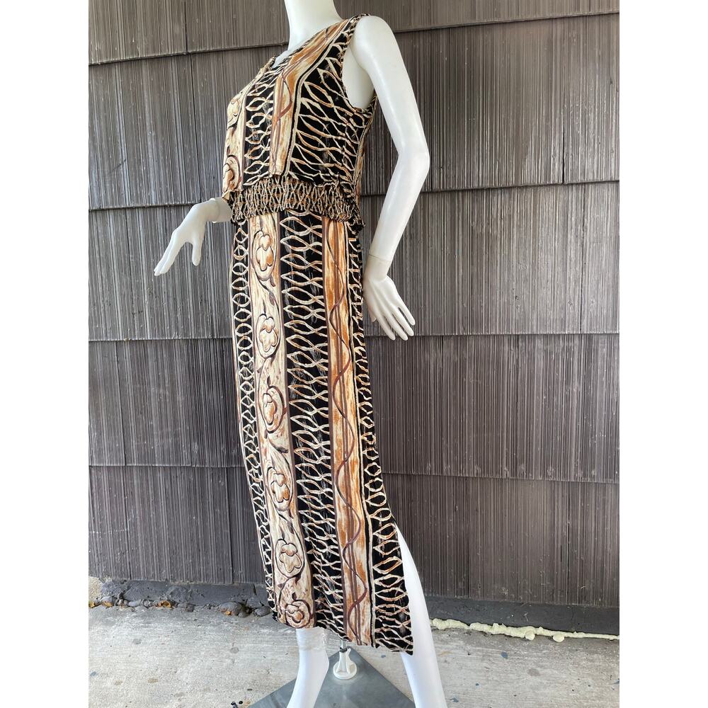 🔥 90s Rabbit Rabbit Rabbit Geometric Abstract Print Boho Tribal Safari Dress 10 - Picture 2 of 14